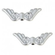 Metal spacer bead Angel wing Silver